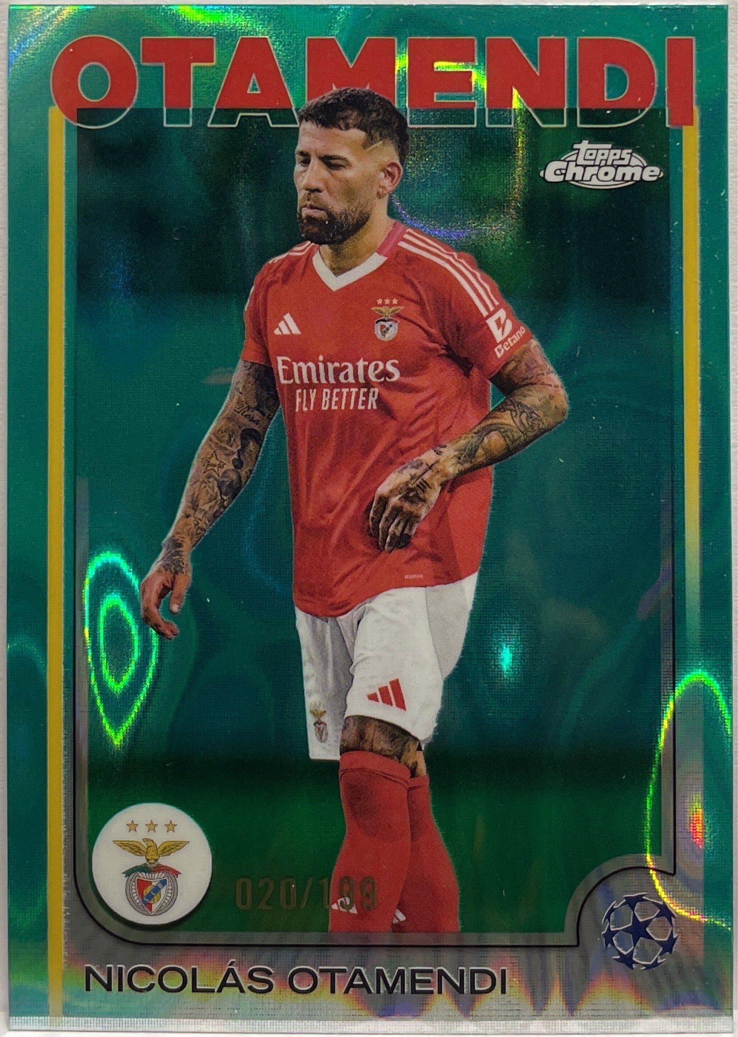Nicolas Otamendi 20/199 Aqua Lava Topps Chrome UCC 2024/25