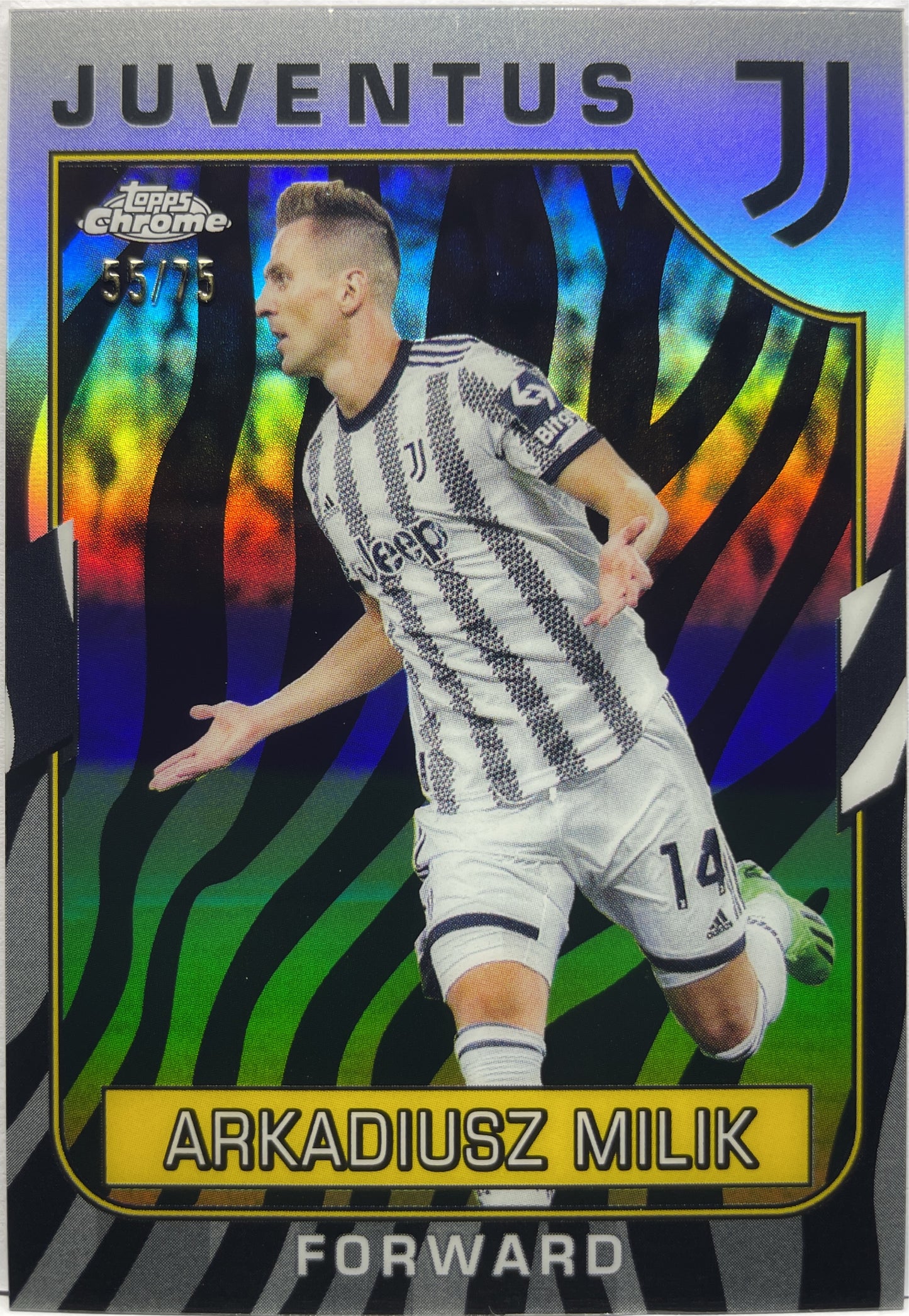 Arkadiusz Milik 55/75 Zebra Topps Chrome Juventus 2022/23