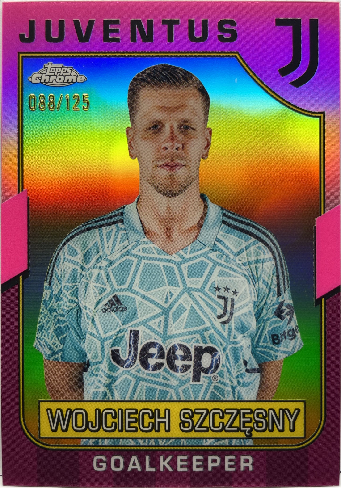 Wojciech Szczesny 88/125 Pink Topps Chrome Juventus 2022/23