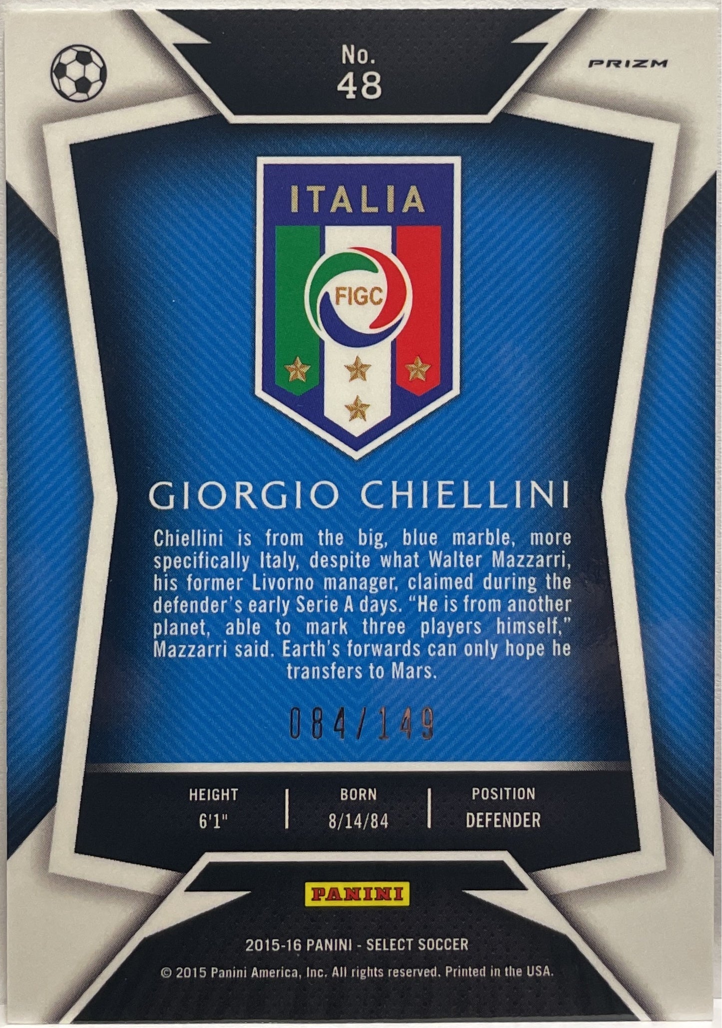 Giorgio Chiellini 84/149 Orange Select Fifa 2015/16