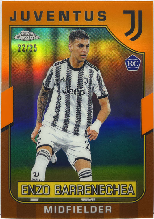 Enzo Barrenechea 22/25 Rookie Orange Topps Chrome Juventus 2022/23