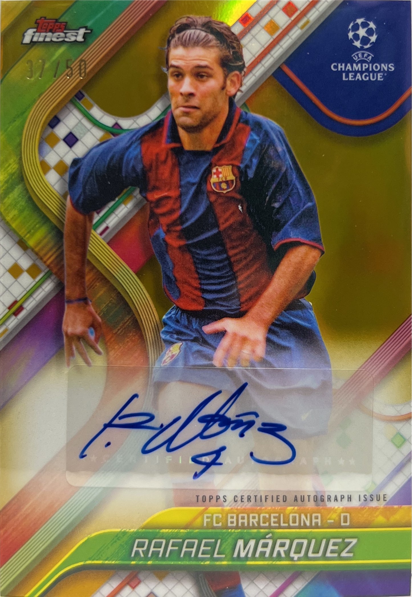 Rafael Marquez 37/50 Autograph Gold Topps Finest UCC 2024/25