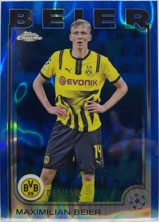 Maximilian Beier 54/150 Blue Lava Topps Chrome UCC 2024/25