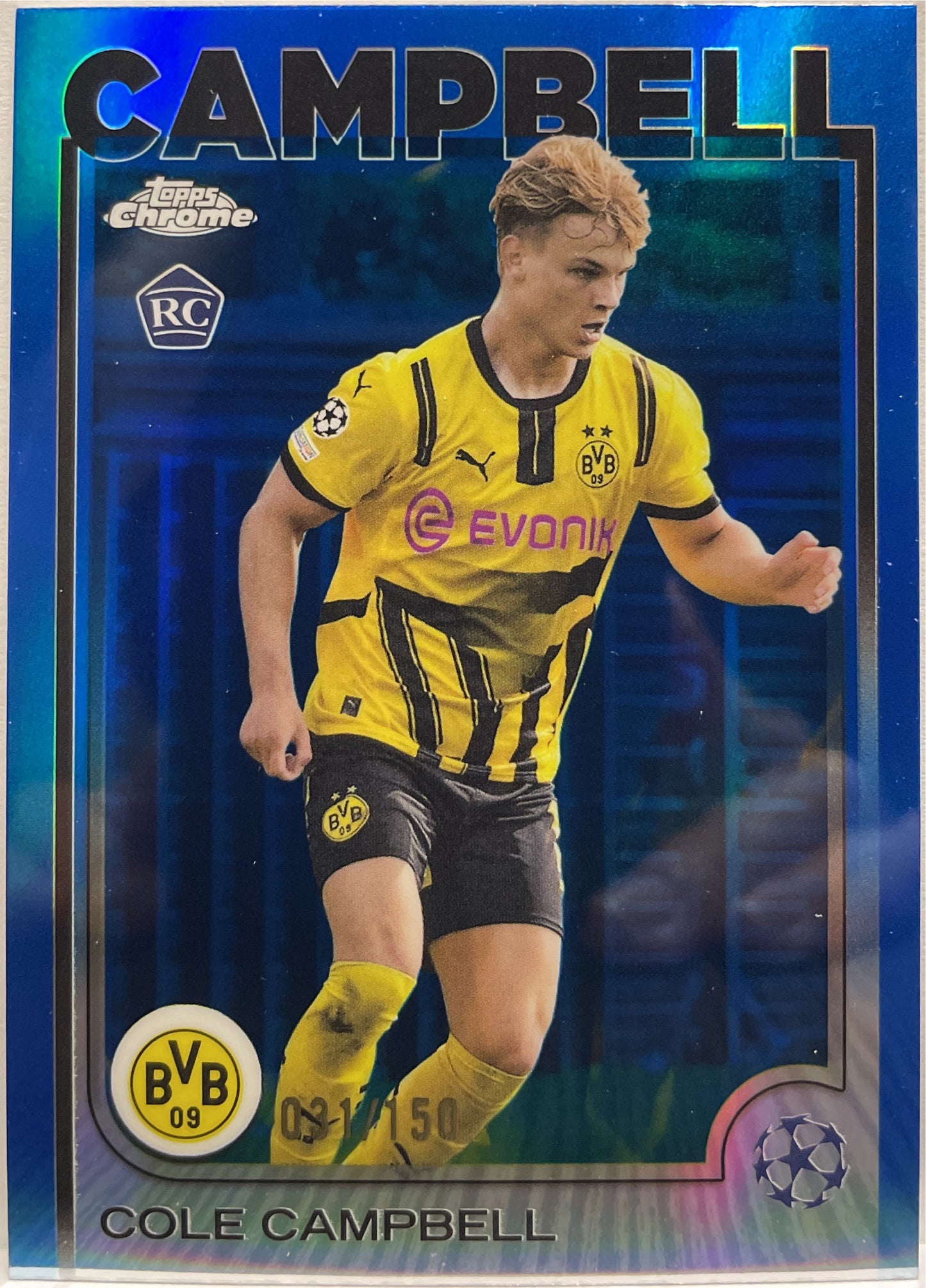 Cole Campbell 31/150 Blue Topps Chrome UCC 2024/25