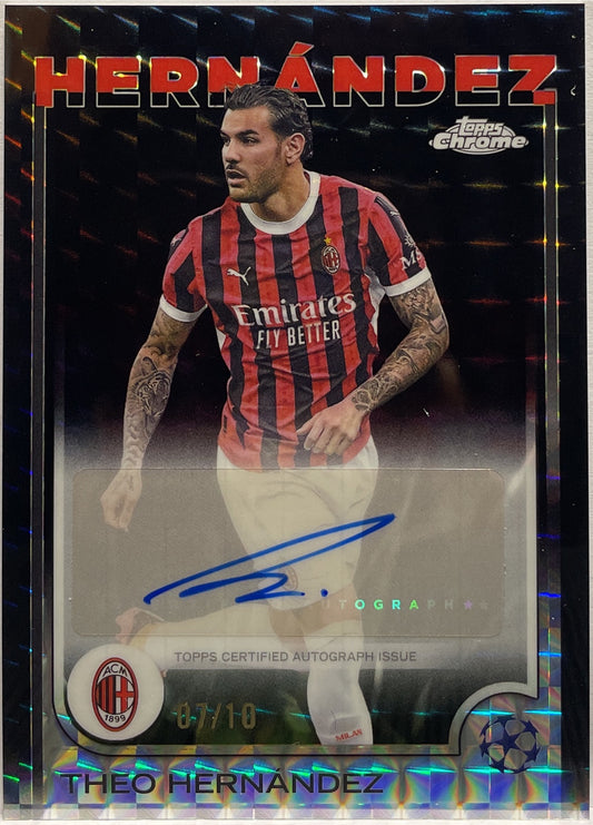 Theo Hernandez 7/10 Autograph Black Geometric Topps Chrome UCC 2024/25