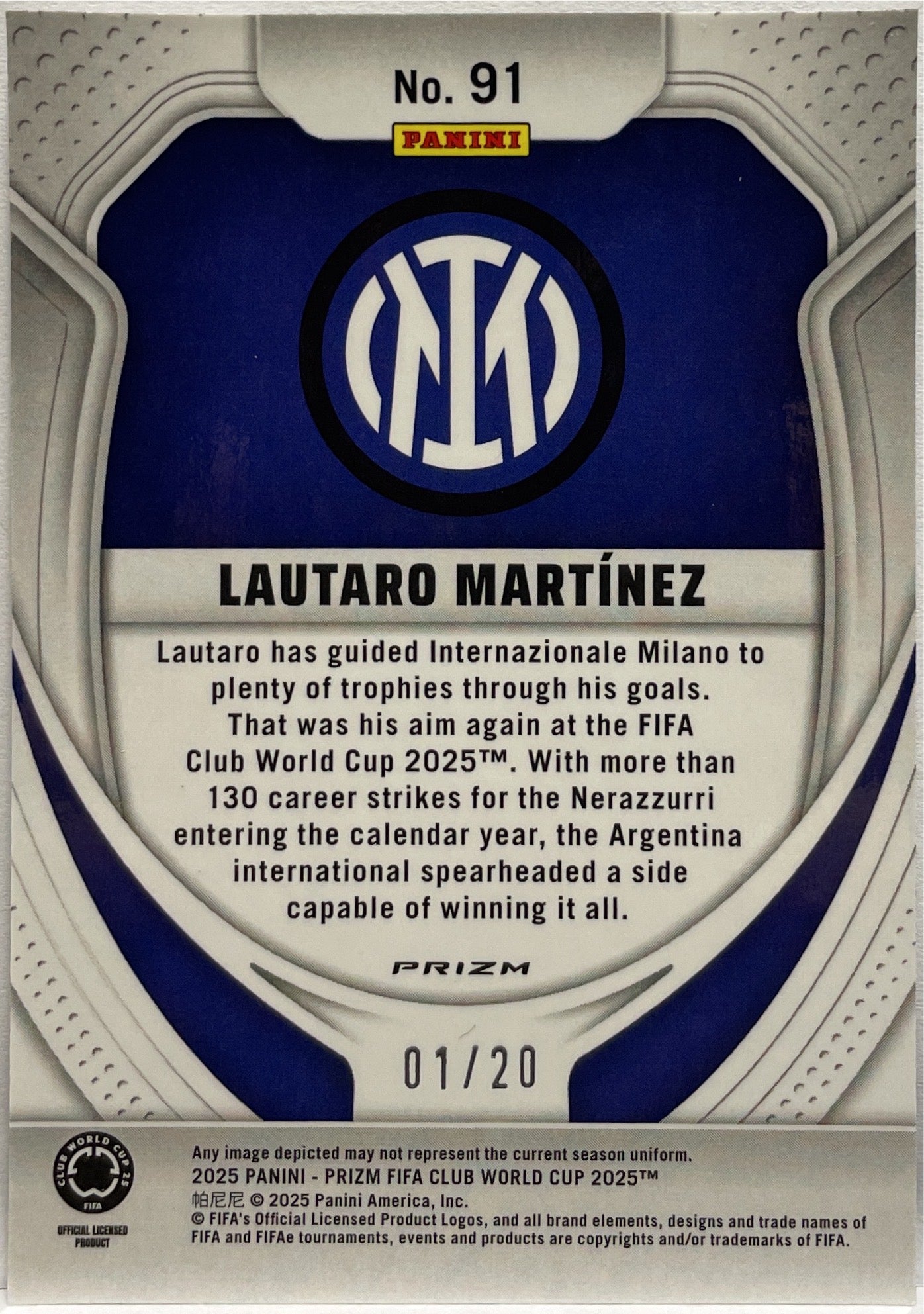 Lautaro Martinez 1/20 Logo Prizm Fifa Club World Cup 2025