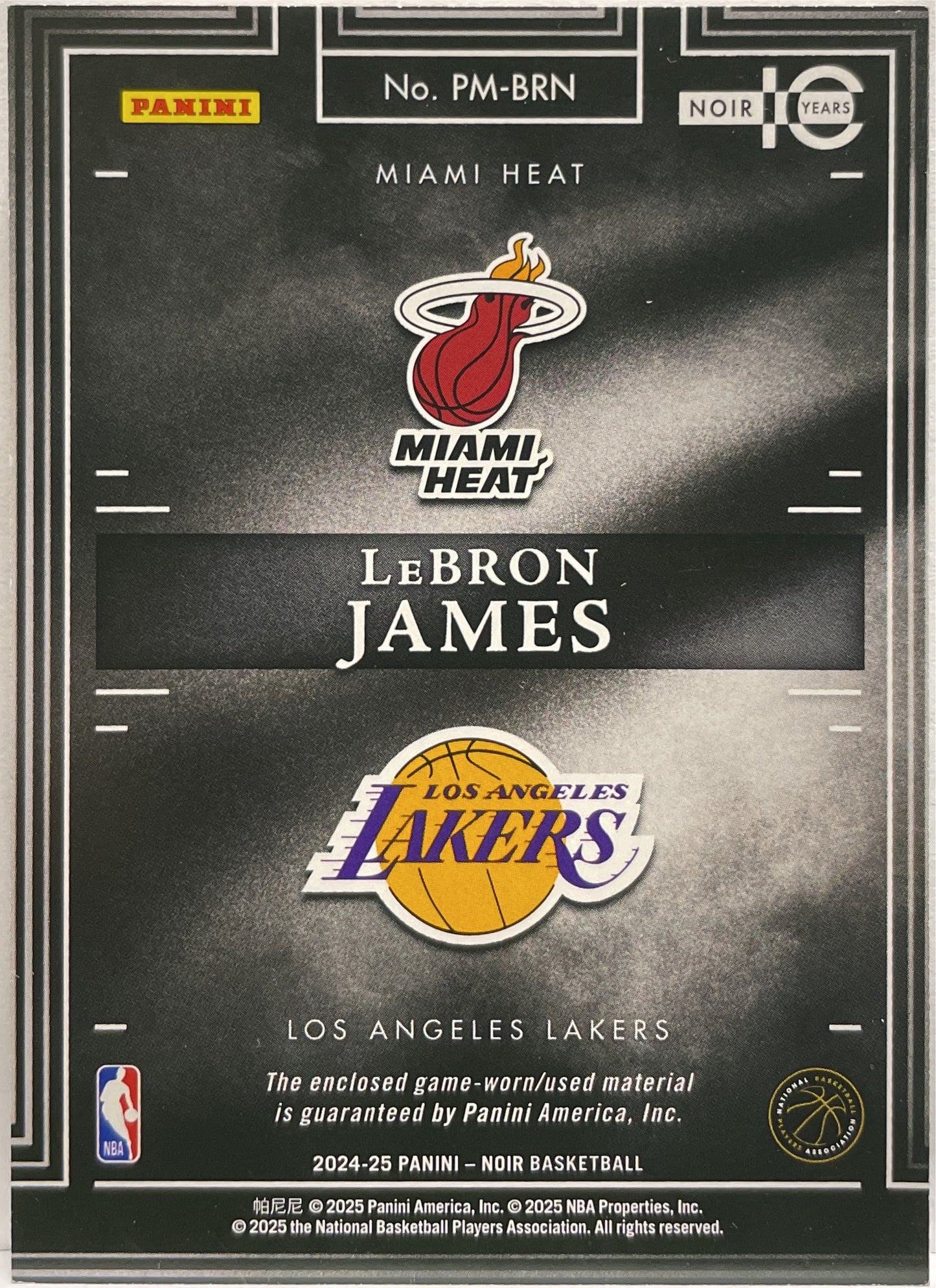 Lebron James 8/20 Patch Prequel Memorabilia Noir NBA Basketball 2024/25