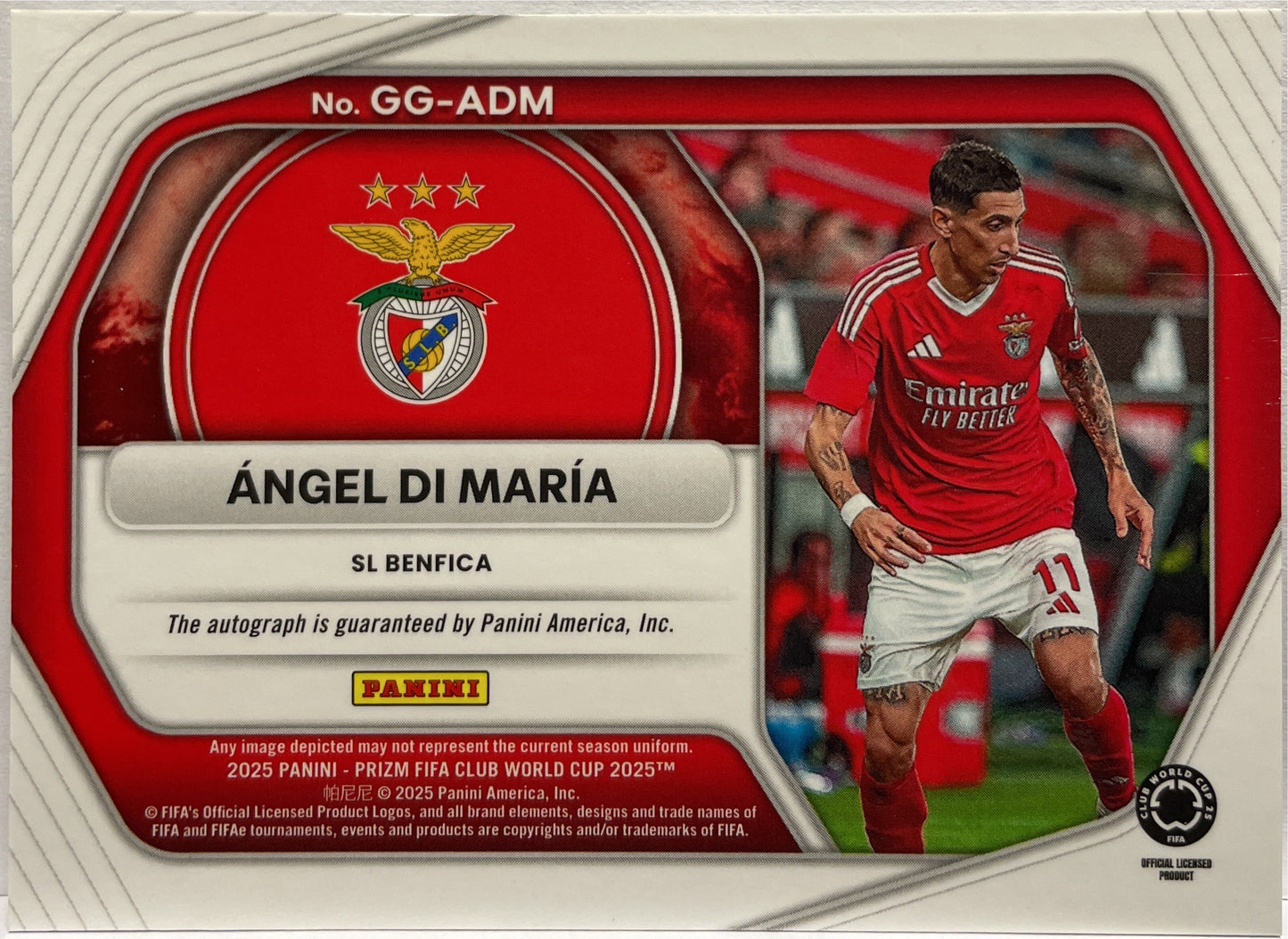 Angel Di Maria Autograph Global Graphs Prizm Fifa Club World Cup 2025