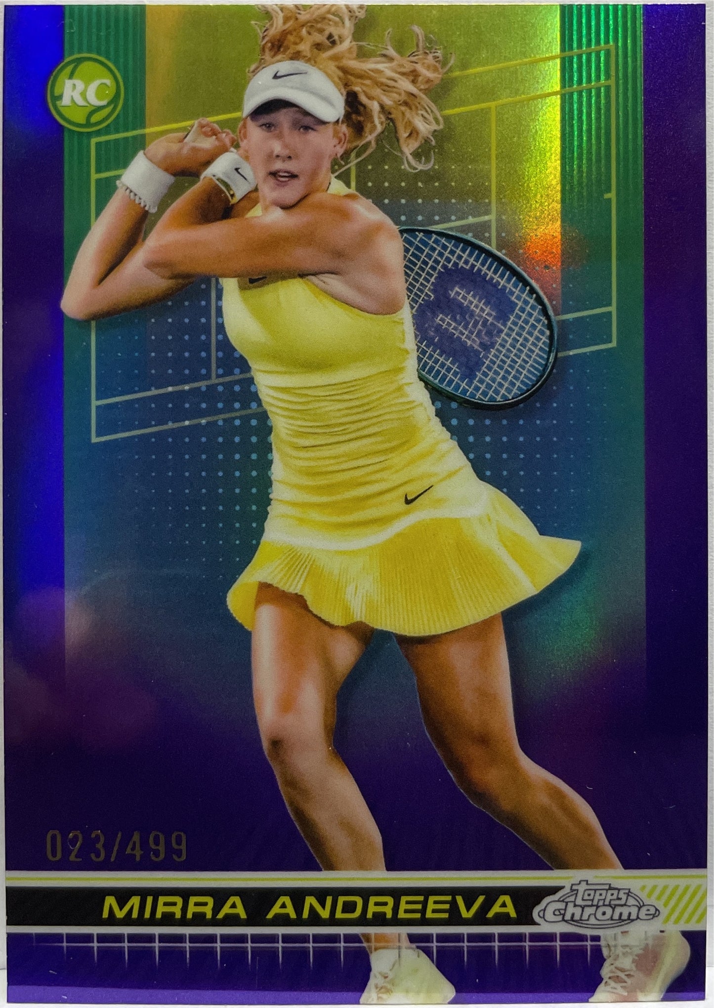 Mirra Andreeva 23/499 Rookie Purple Topps Chrome Tennis 2024