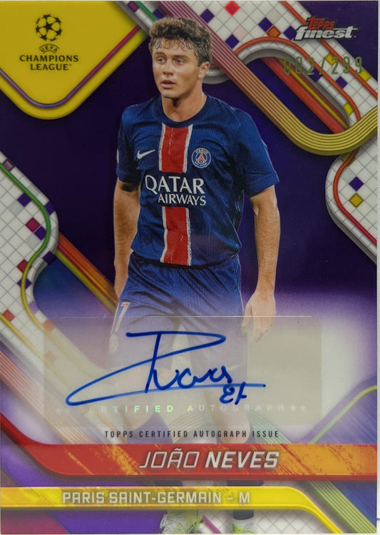 Joao Neves 2/299 Autograph Purple Topps Finest UCC 2024/25