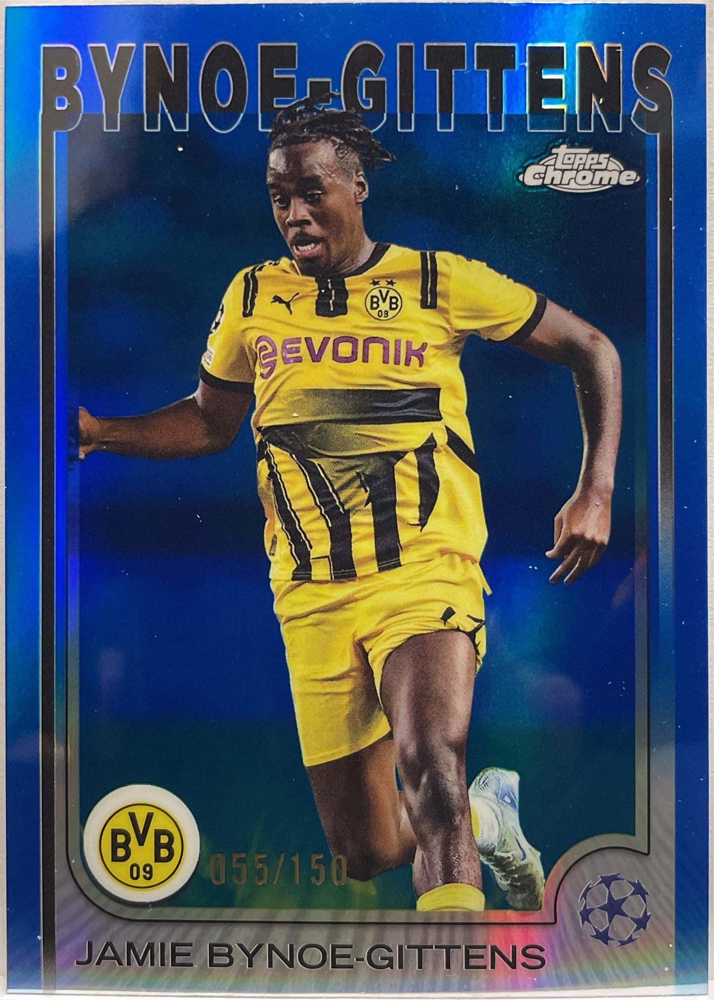 Jamie Bynoe Gittens 55/150 Blue Topps Chrome UCC 2024/25