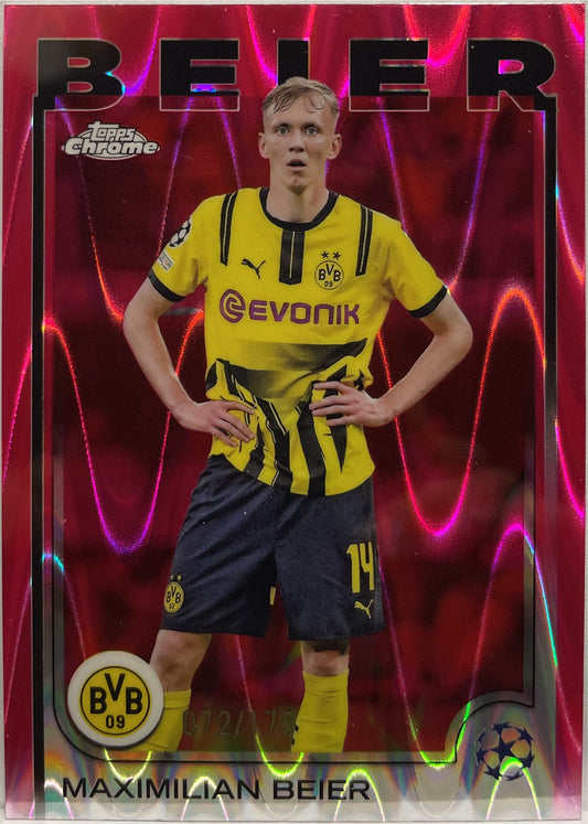 Maximilian Beier 72/175 Pink RayWave Topps Chrome UCC 2024/25