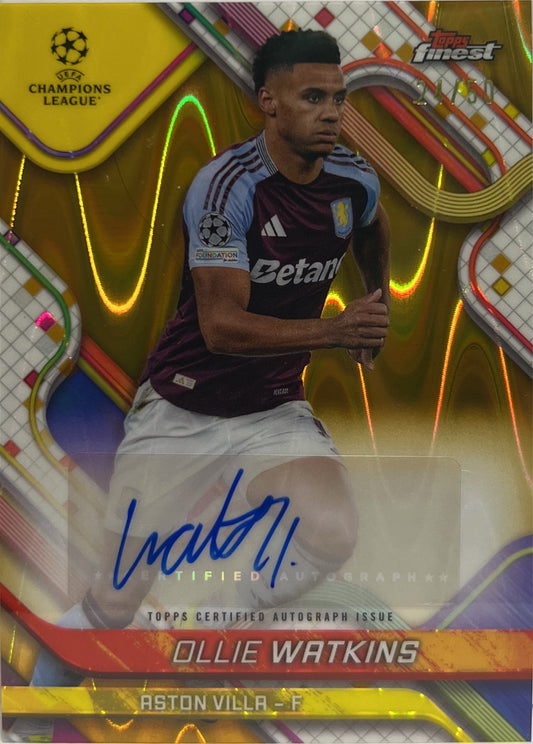 Ollie Watkins 24/50 Autograph Gold Wave Topps Finest UCC 2024/25