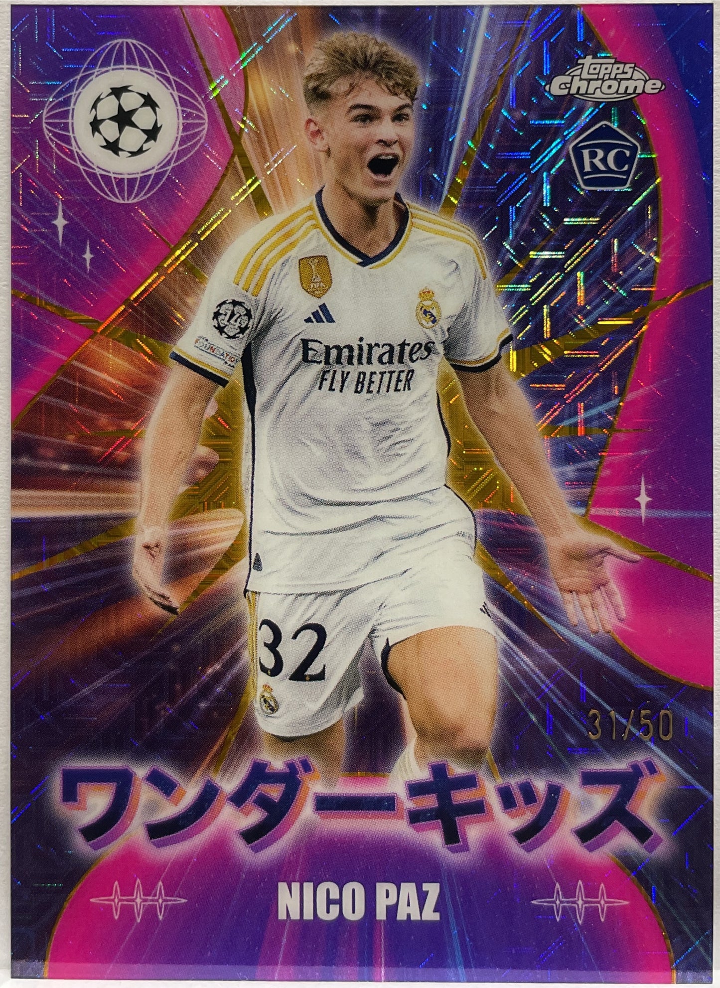Nico Paz 31/50 Rookie Wonderkids Mojo Topps Chrome UCC 2023/24