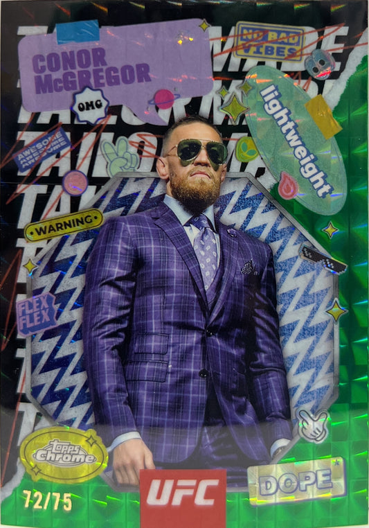 Conor Mcgregor 72/75 Tailor Made Geometric Green Topps Chrome UFC 2025