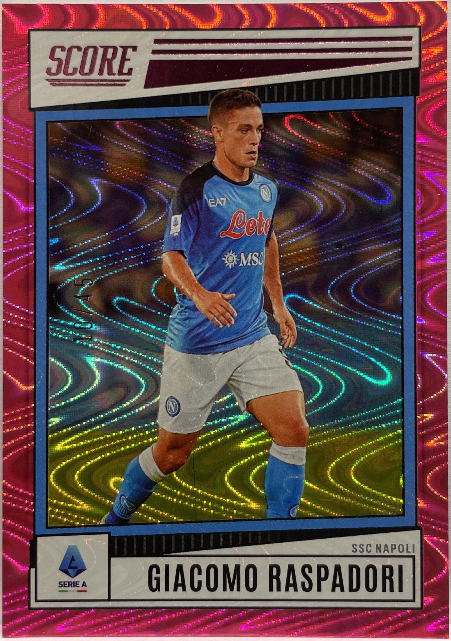 Giacomo Raspadori 10/45 Pink Swirl Score Serie A 2022/23