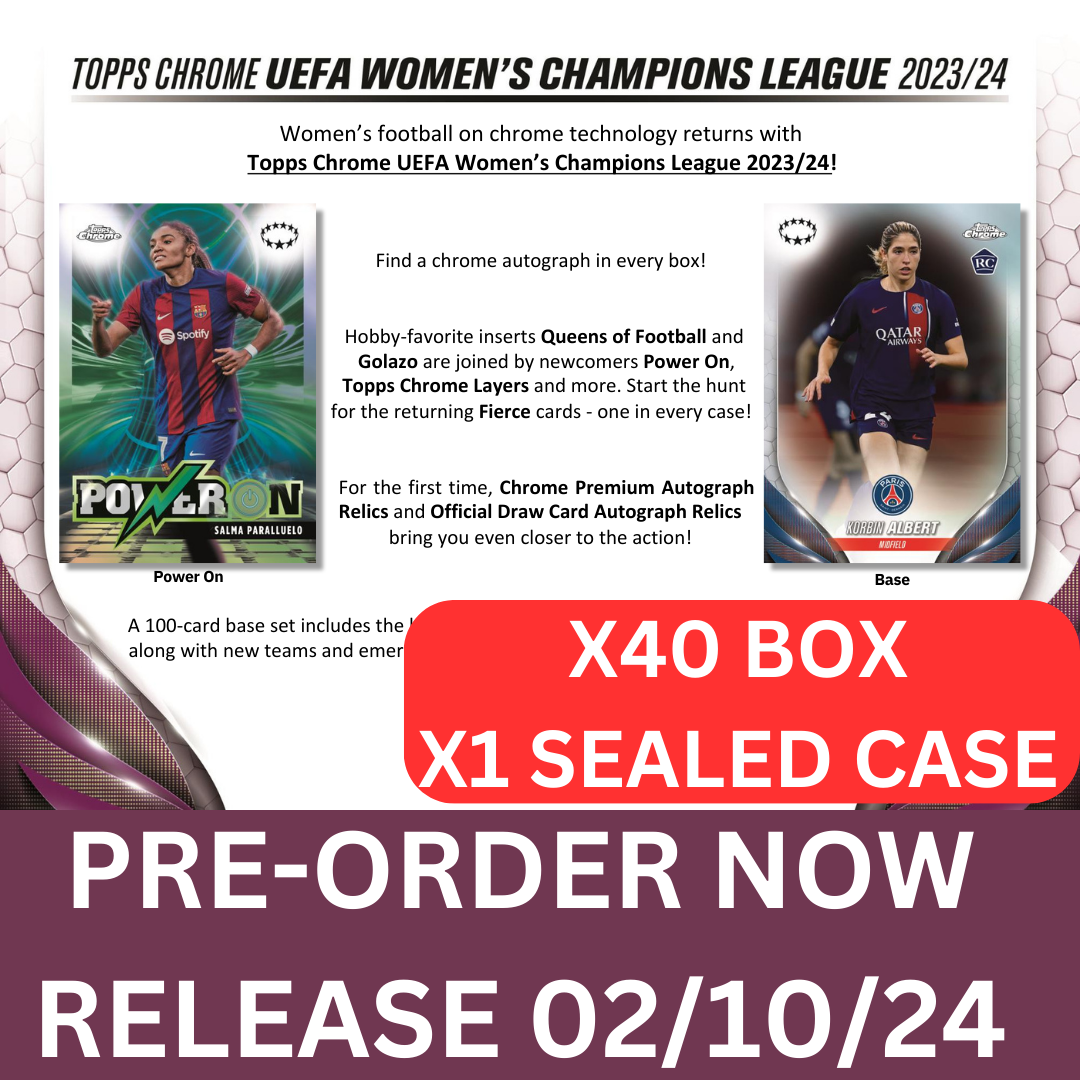 Topps Chrome Women's Champions League 2023/24 Blaster Box-SEALED CASE-(40 Box)