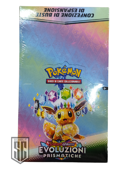 Pokemon Scarlatto e Violetto Evoluzioni Prismatiche Collezione 6 Buste Di Espansione Box (ITA) Sealed Display X10
