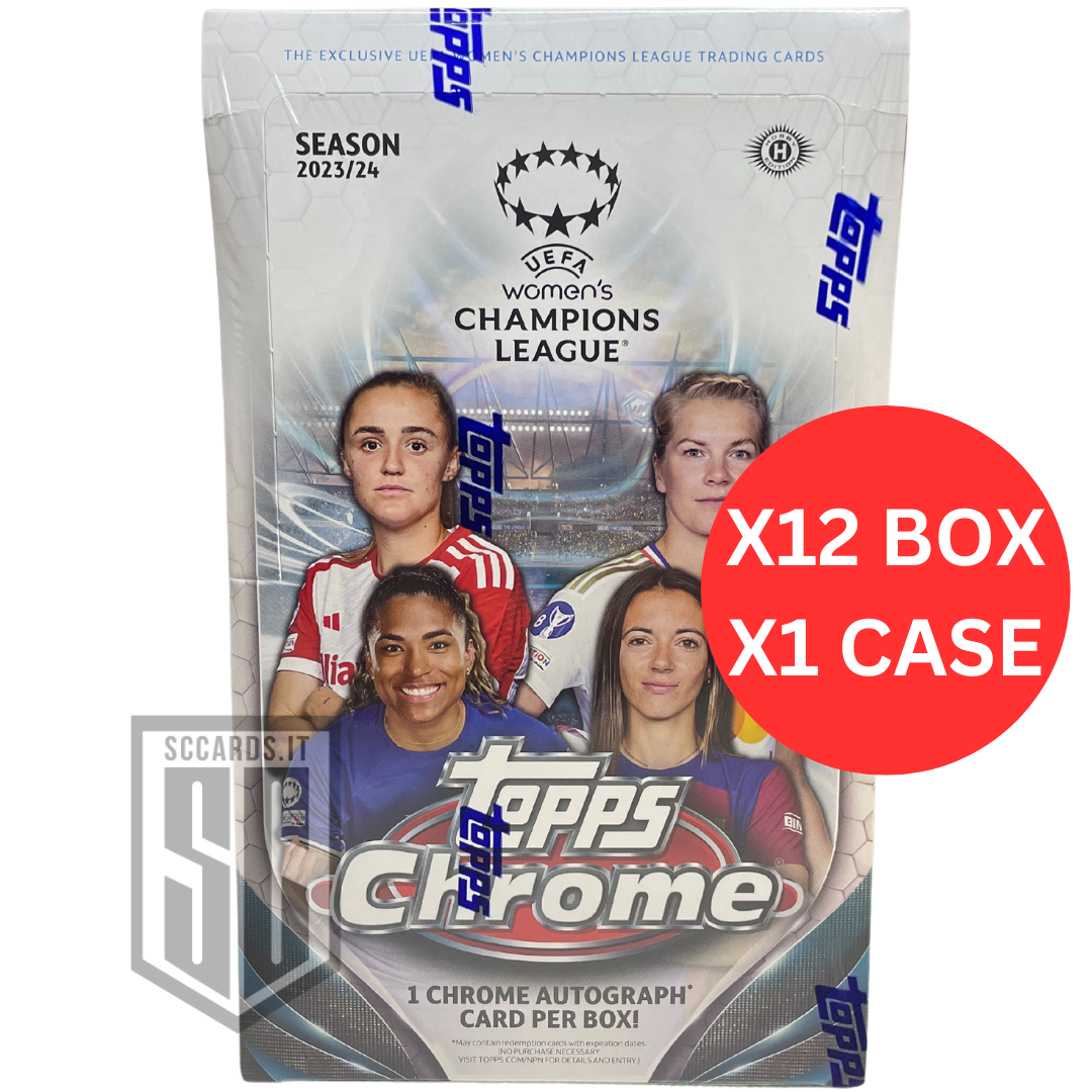 Topps Chrome Women's Champions League 2023/24 Hobby Box-SEALED CASE-(12 Box)