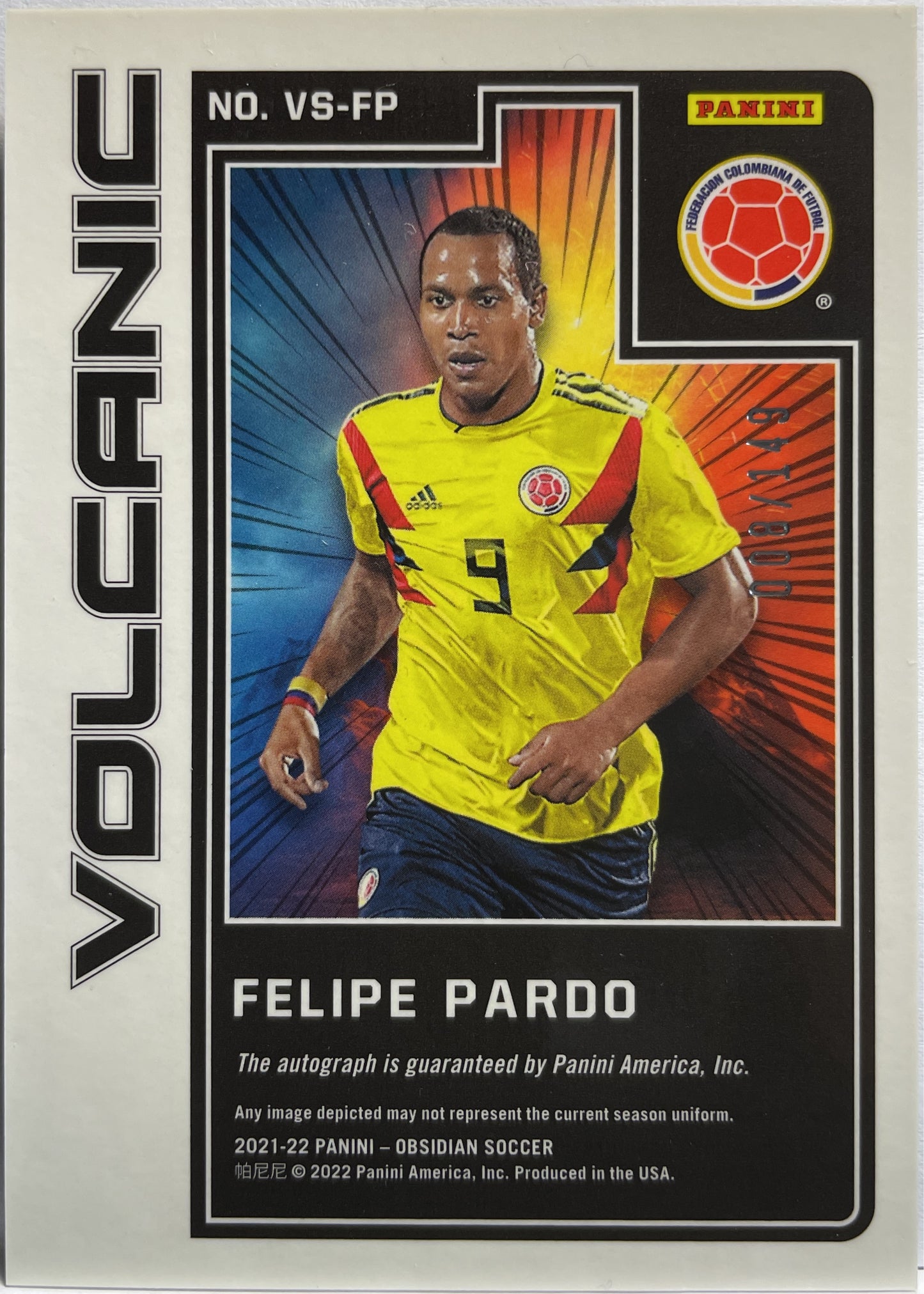 Felipe Pardo 8/149 Autograph Obsidian Volcanic 2021/22