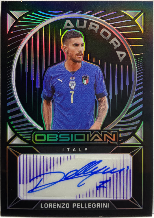 Lorenzo Pellegrini 28/75 Autograph Obsidian Aurora