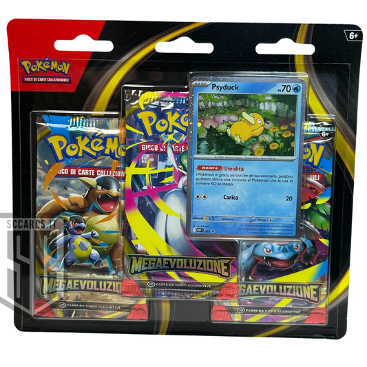 Pokemon Megaevoluzioni Blister 3 Buste Psyduck Box 2025 (ITA)