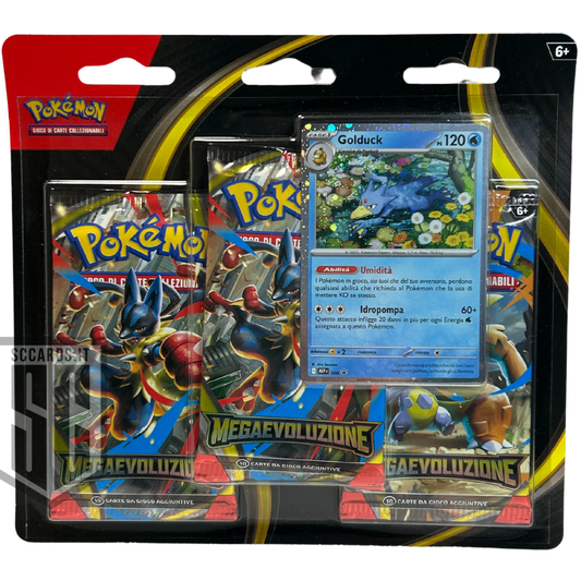 Pokemon Megaevoluzioni Blister 3 Buste Golduck Box 2025 (ITA)