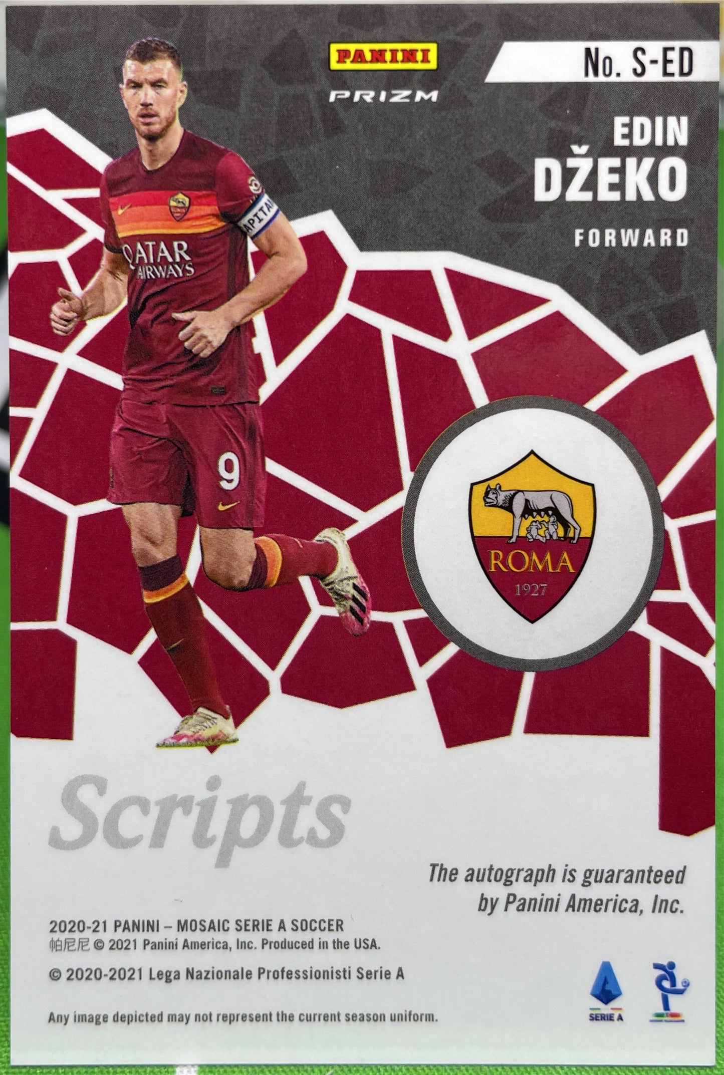 Edin Dzeko Autograph Scripts Mosaic Serie A 2020/21