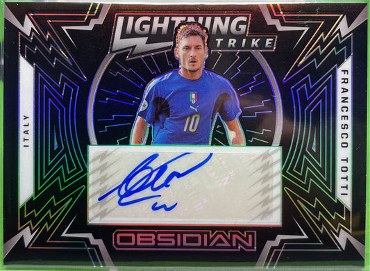 Francesco Totti 63/149 Autograph Lightning Strike Obsidian 2021/22